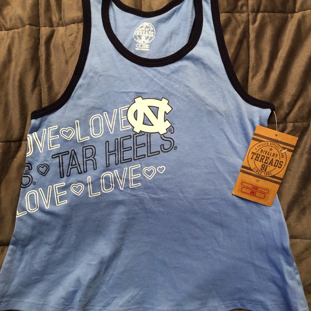 Girls UNC love Tar Heels tank top